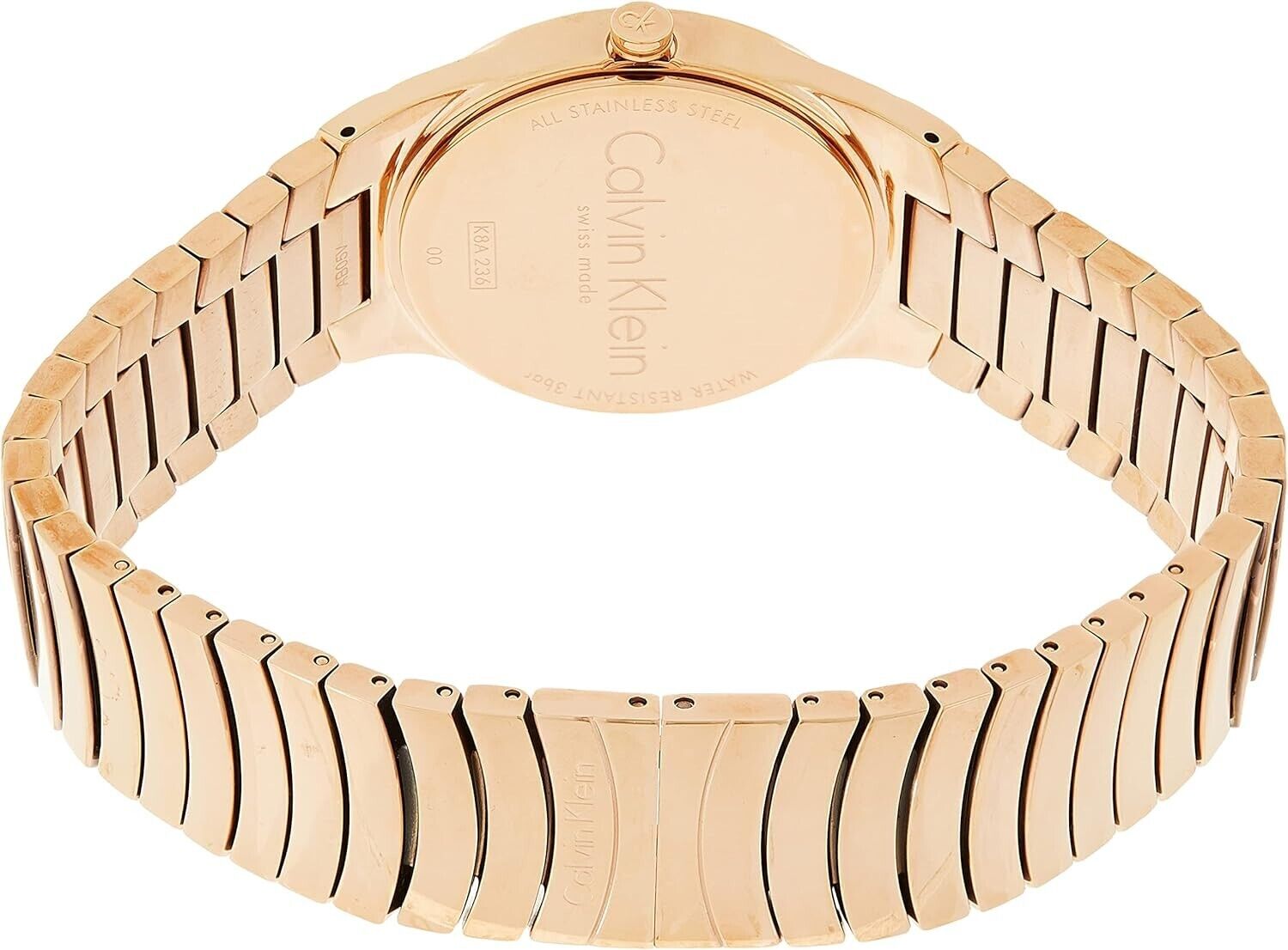 CALVIN KLEIN Whirl Silber Zifferblatt Roségold PVD Damen Quarz Uhr