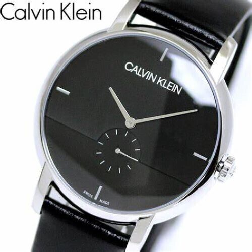 CALVIN KLEIN Established Quarz Damenarmbanduhr mit schwarzem Ziffernblatt