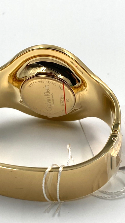 CALVIN KLEIN nahtlose Damenarmbanduhr Gold PVD