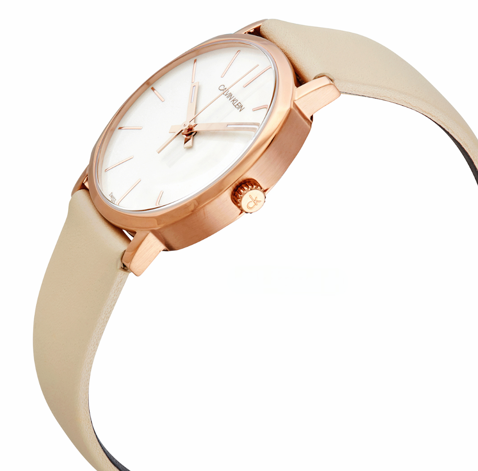 CALVIN KLEIN Posh Quarzuhr mit weißem Zifferblatt