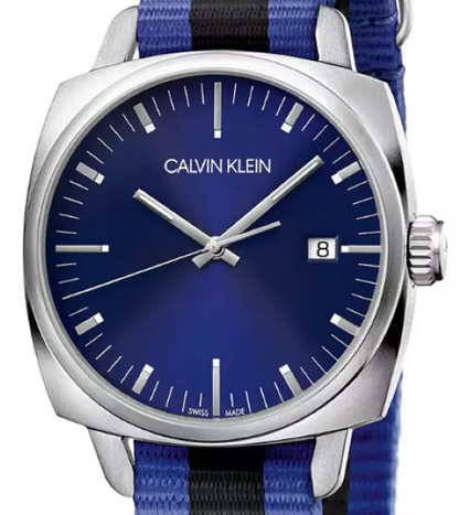 CALVIN KLEIN Fraternity Herren Quarz Uhr mit blauem Zifferblatt