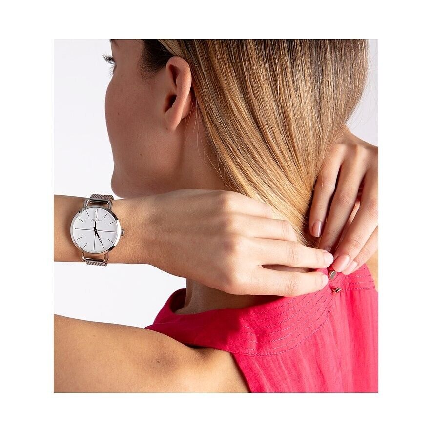 CALVIN KLEIN Even Quarz-Damenuhr mit silbernem Zifferblatt K7B21126