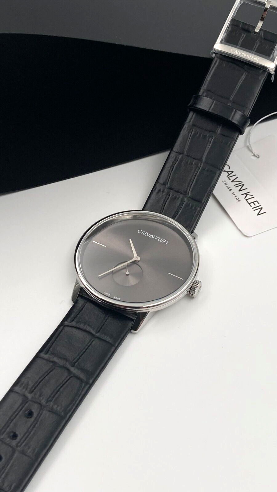 CALVIN KLEIN Accent Herren Quarz Uhr mit schwarzem Zifferblatt