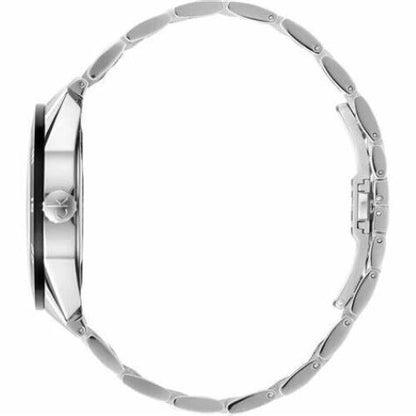 CALVIN KLEIN Quarz Herrenarmbanduhr mit silbernem Zifferblatt