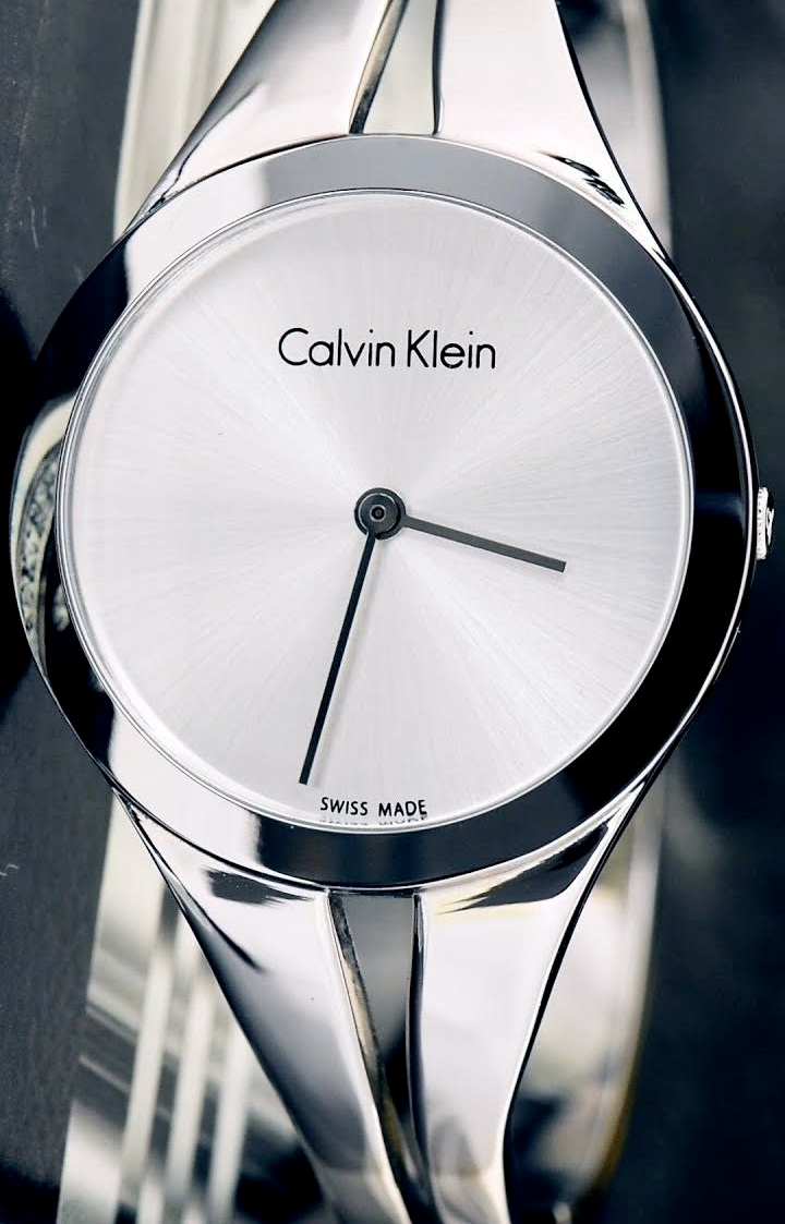 CALVIN KLEIN Addict Silber Zifferblatt Mittel Armreif Damen Quarzuhr