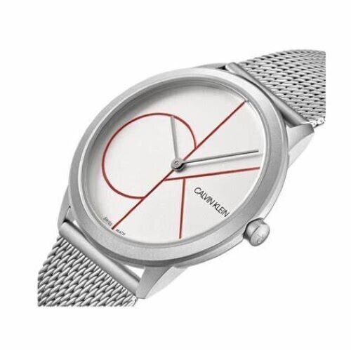 CALVIN KLEIN Minimal Quartz Damenarmbanduhr mit weißem Ziffernblatt