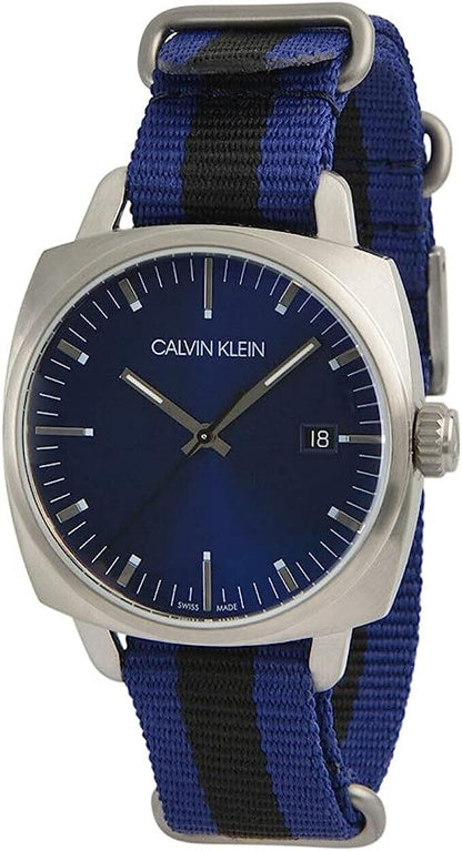 CALVIN KLEIN Fraternity Herren Quarz Uhr mit blauem Zifferblatt