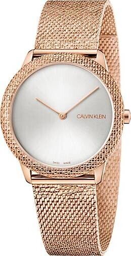 CALVIN KLEIN Minimal Quartz Damenarmbanduhr mit silbernem Zifferblatt