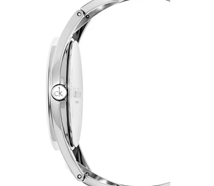 CALVIN KLEIN runde Silber Zifferblatt mittel Damen Quarz Uhr