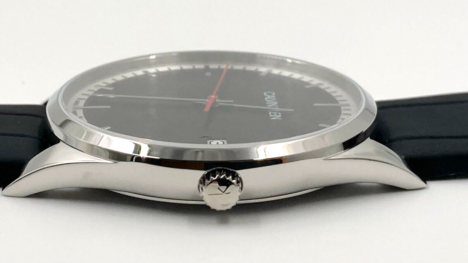 CALVIN KLEIN Quarz Uhr mit schwarzem Zifferblatt für Herren