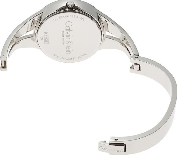 CALVIN KLEIN Addict Silber Zifferblatt Kleine Armreif Damen Uhr