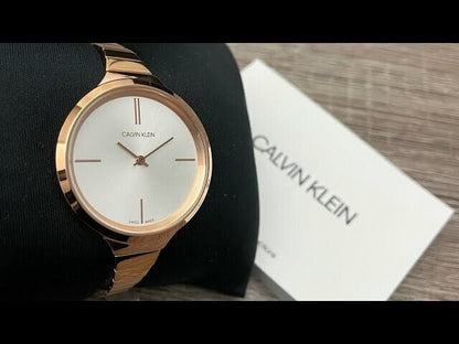 CALVIN KLEIN Lively Damen Uhr Silber Zifferblatt Roségold