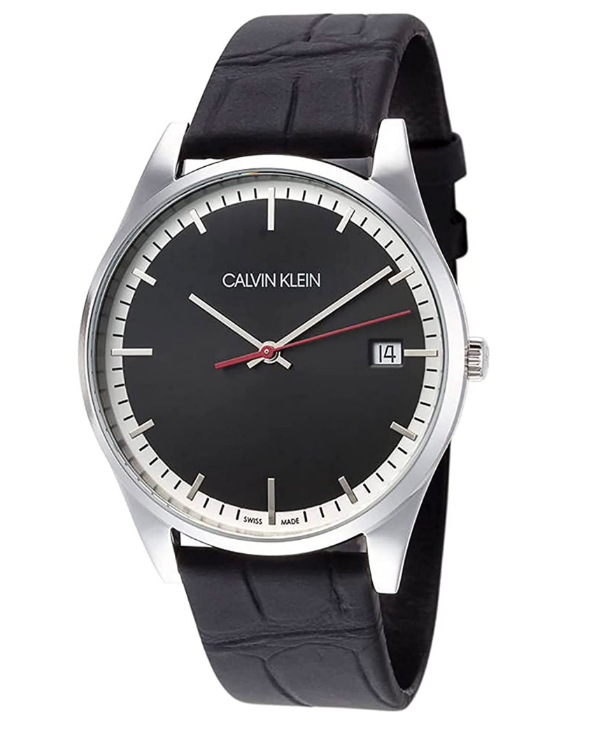 CALVIN KLEIN Quarz Uhr mit schwarzem Zifferblatt für Herren