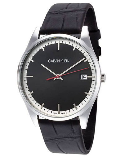 CALVIN KLEIN Quarz Uhr mit schwarzem Zifferblatt für Herren