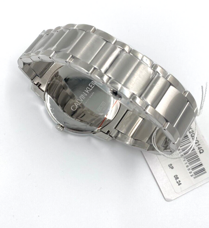 CALVIN KLEIN City Quarz Herrenarmbanduhr mit blauem Zifferblatt