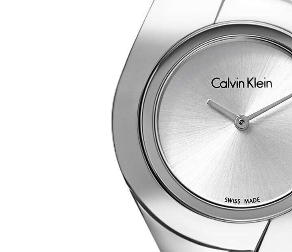 CALVIN KLEIN Sinnliche Silber Zifferblatt Medium Armreif Damen Uhr