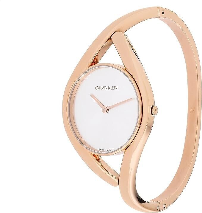 CALVIN KLEIN Party Silber Zifferblatt Kleine Armreif Damen Uhr