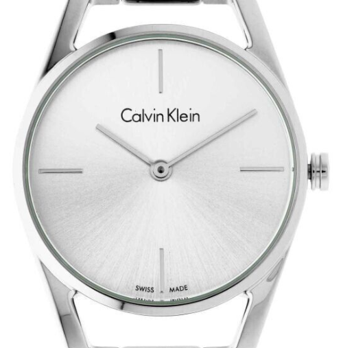 CALVIN KLEIN Dainty Quarz Damenarmbanduhr mit silbernem Zifferblatt