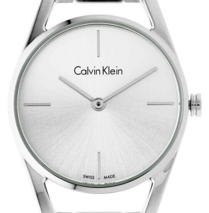 CALVIN KLEIN Dainty Quarz Damenarmbanduhr mit silbernem Zifferblatt