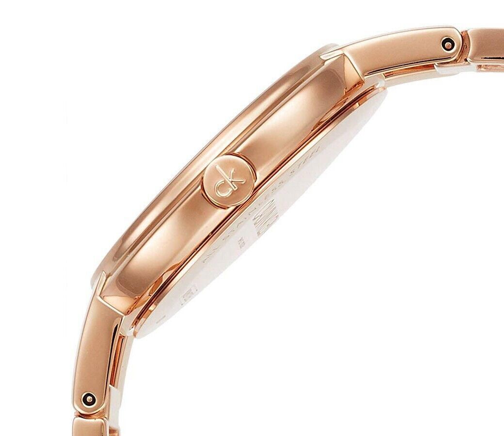 CALVIN KLEIN Cheers Damen Uhr Silber Zifferblatt Roségold PVD