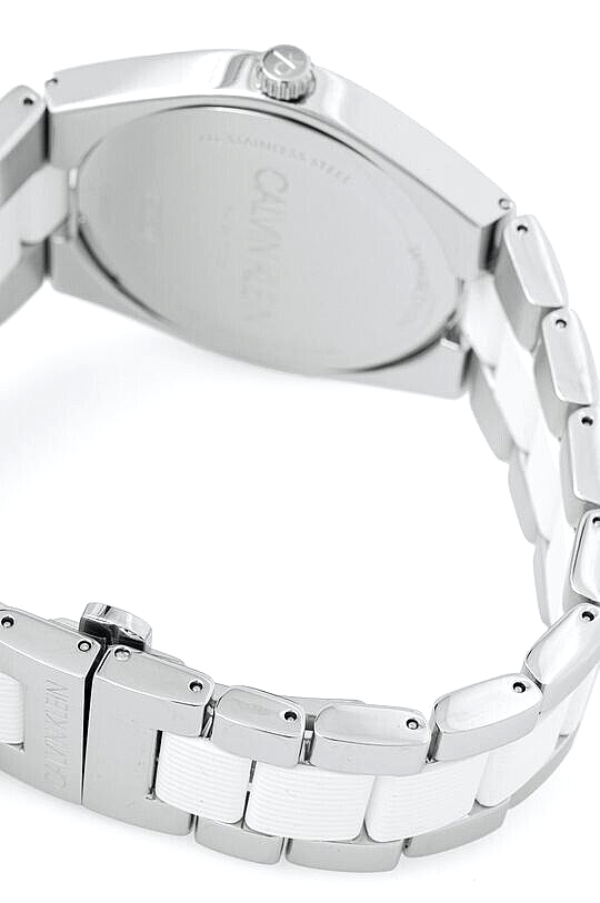 CALVIN KLEIN Contra Quarz Herrenarmbanduhr mit silbernem Ziffernblatt