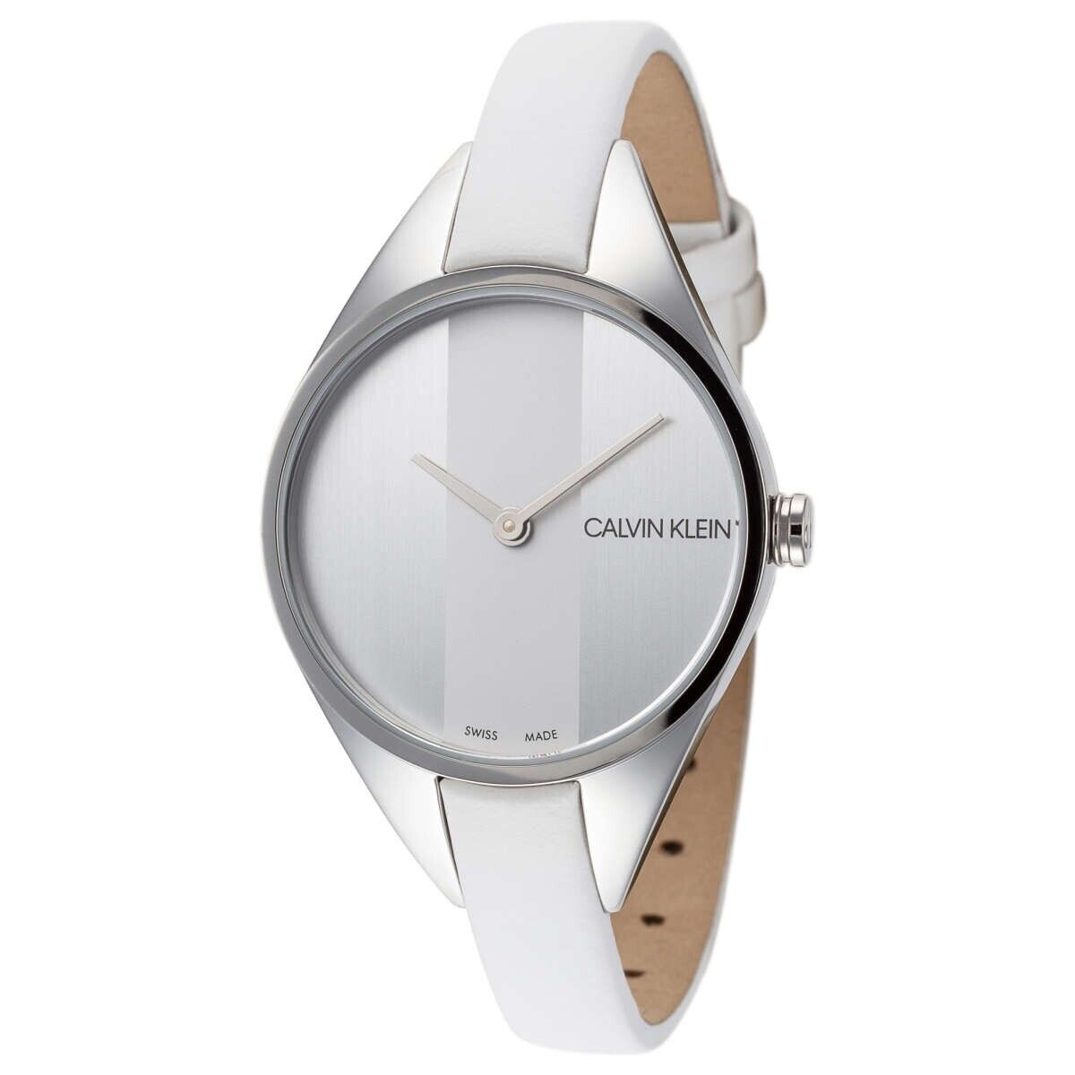 CALVIN KLEIN Rebel Silber Zifferblatt Weiße Damen Quarz Uhr