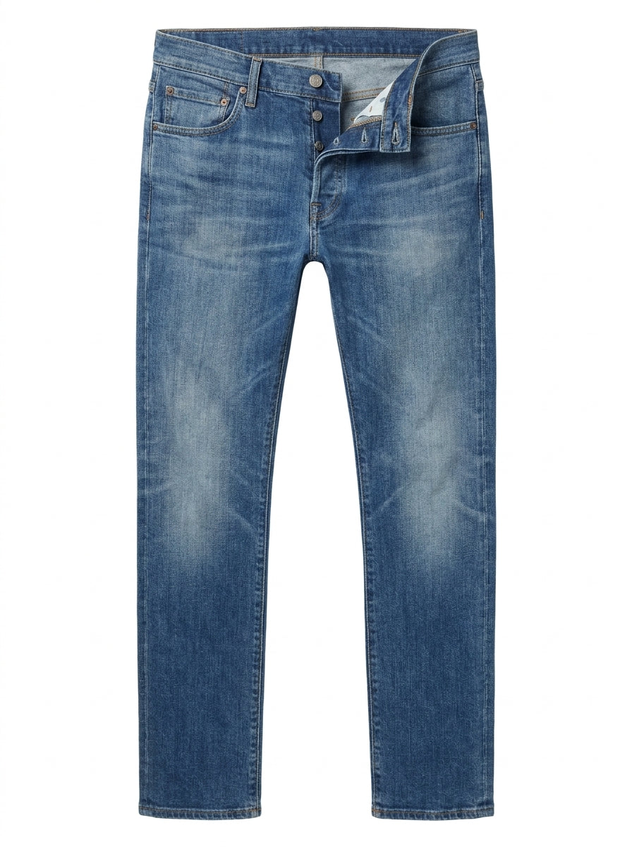 Emporio Armani Jeans Herrenjeans Straight Leg Blau Ausgeblichen — ghost