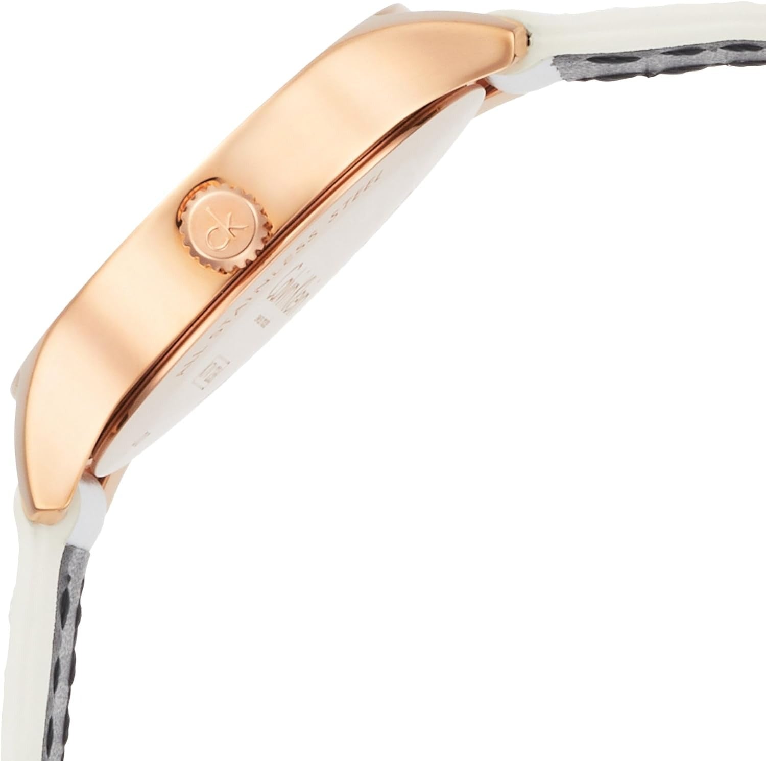 Calvin Klein Damen Edelstahl-Armbanduhr mit Lederarmband K7V236L6