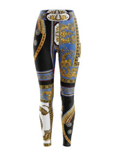 Versace Damenleggings Barock Blau Gold Schwarz — ghost