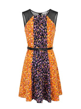 Versace Blütenprint Kleid Orange Schwarz — ghost