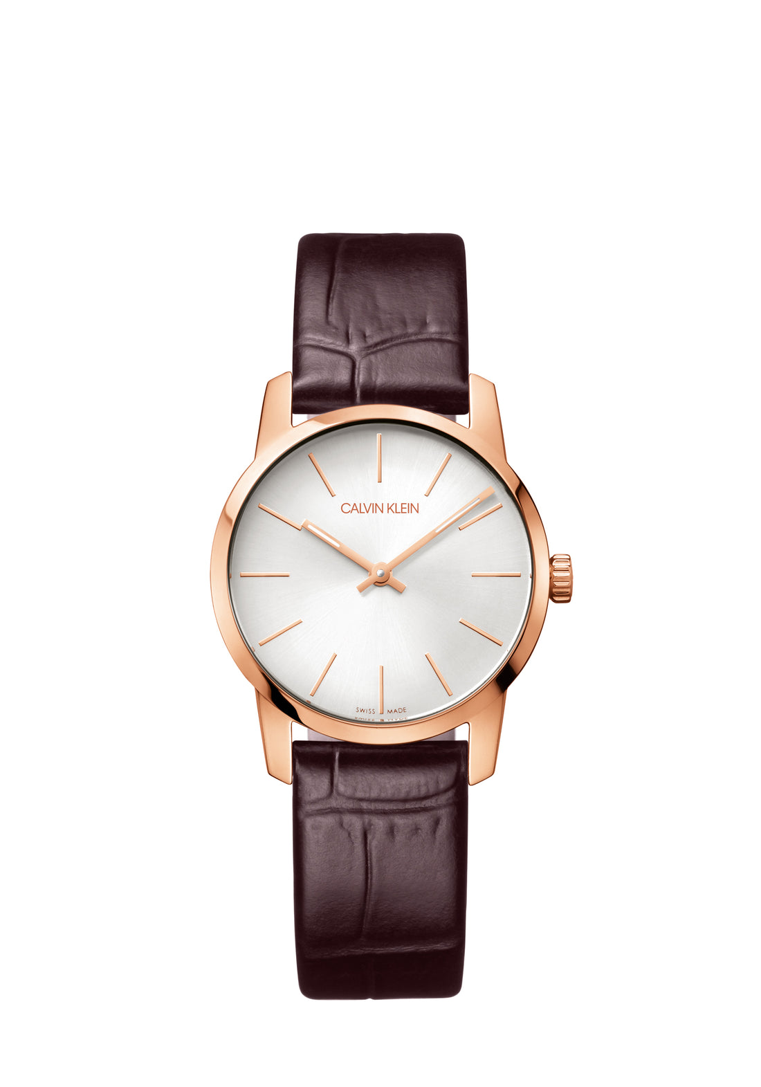 CALVIN KLEIN City Quarz Damenarmbanduhr mit silbernem Zifferblatt