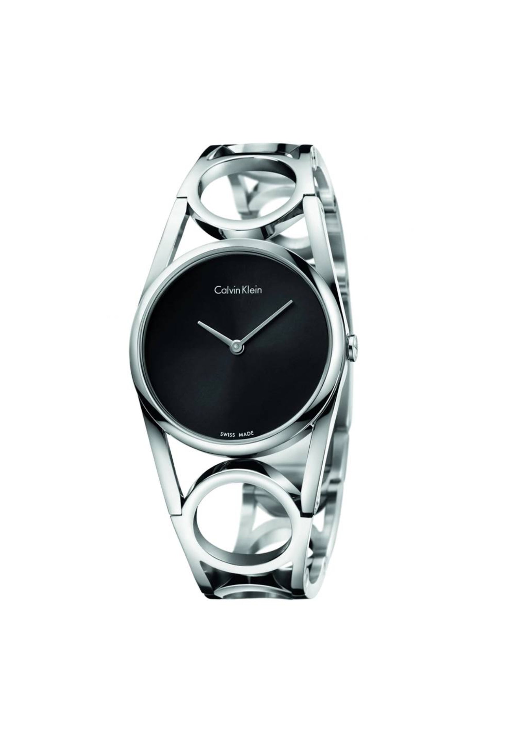 CALVIN KLEIN Damenarmbanduhr Edelstahl mit schwarzem Zifferblatt