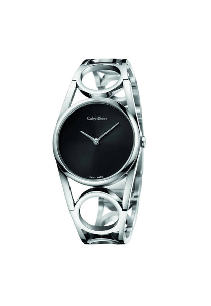 CALVIN KLEIN Damenarmbanduhr Edelstahl mit schwarzem Zifferblatt