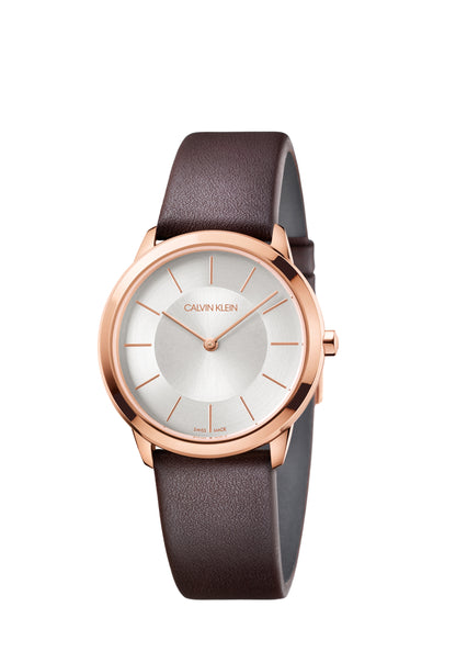 CALVIN KLEIN Minimal Damenarmbanduhr mit silbernem Zifferblatt