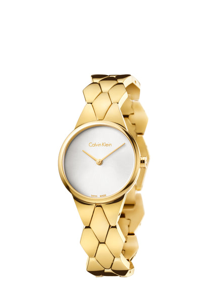 CALVIN KLEIN Schlange Silber Zifferblatt Damen Quarzuhr