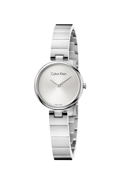 CALVIN KLEIN Original-Quarz-Damenuhr mit silbernem Zifferblatt K8G23146