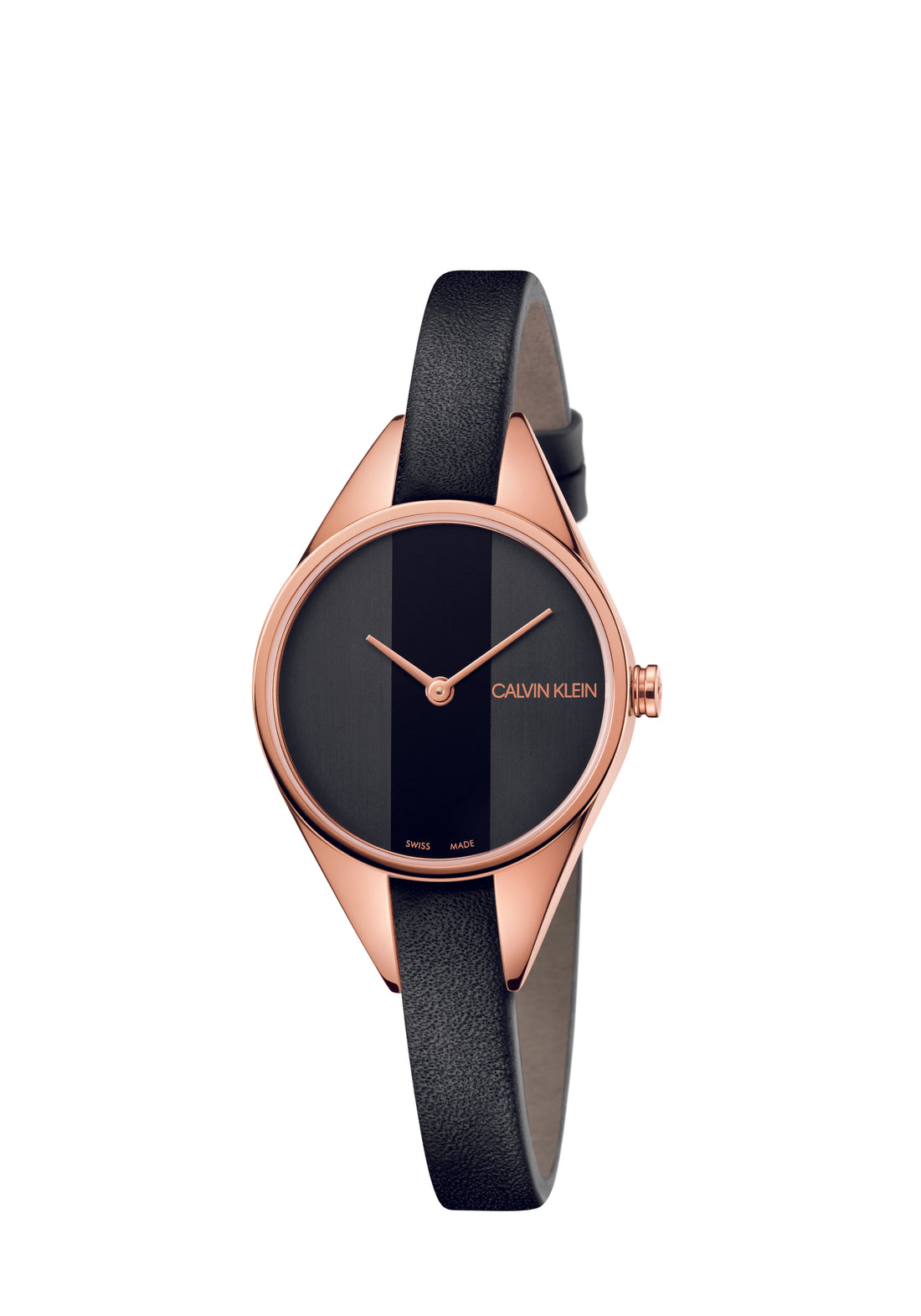 CALVIN KLEIN Rebel Quarz Damenarmbanduhr mit schwarzem Zifferblatt