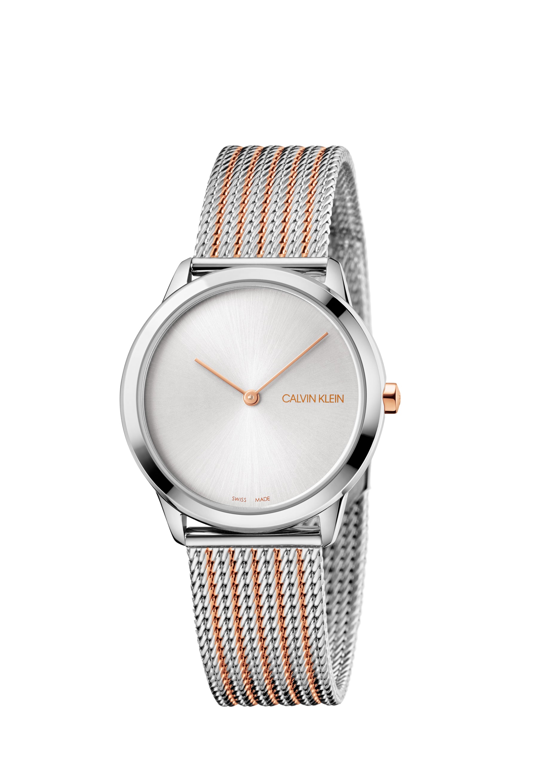 CALVIN KLEIN Minimal Quarzuhr mit silbernem Zifferblatt Unisex