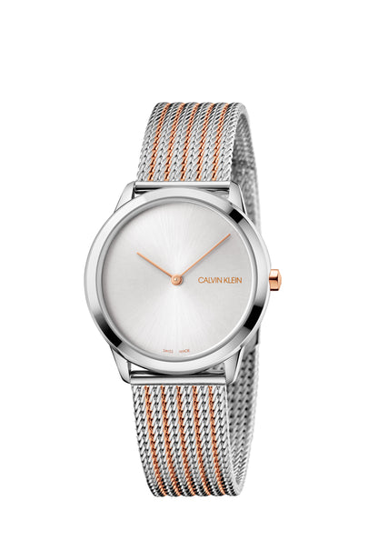 CALVIN KLEIN Minimal Quarzuhr mit silbernem Zifferblatt Unisex