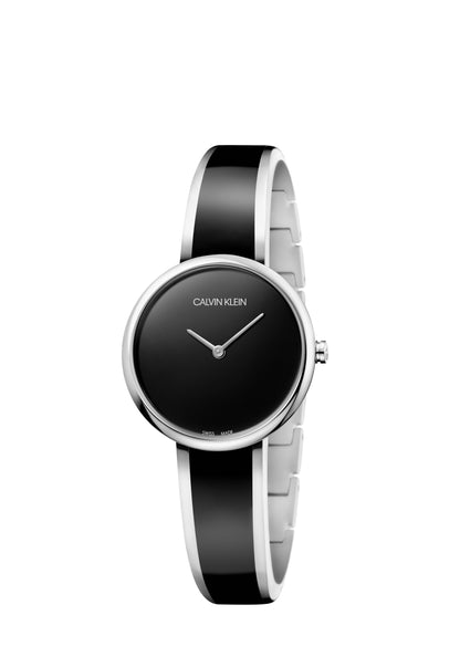 CALVIN KLEIN Seduce Quarzuhr mit schwarzem Zifferblatt K3M23526