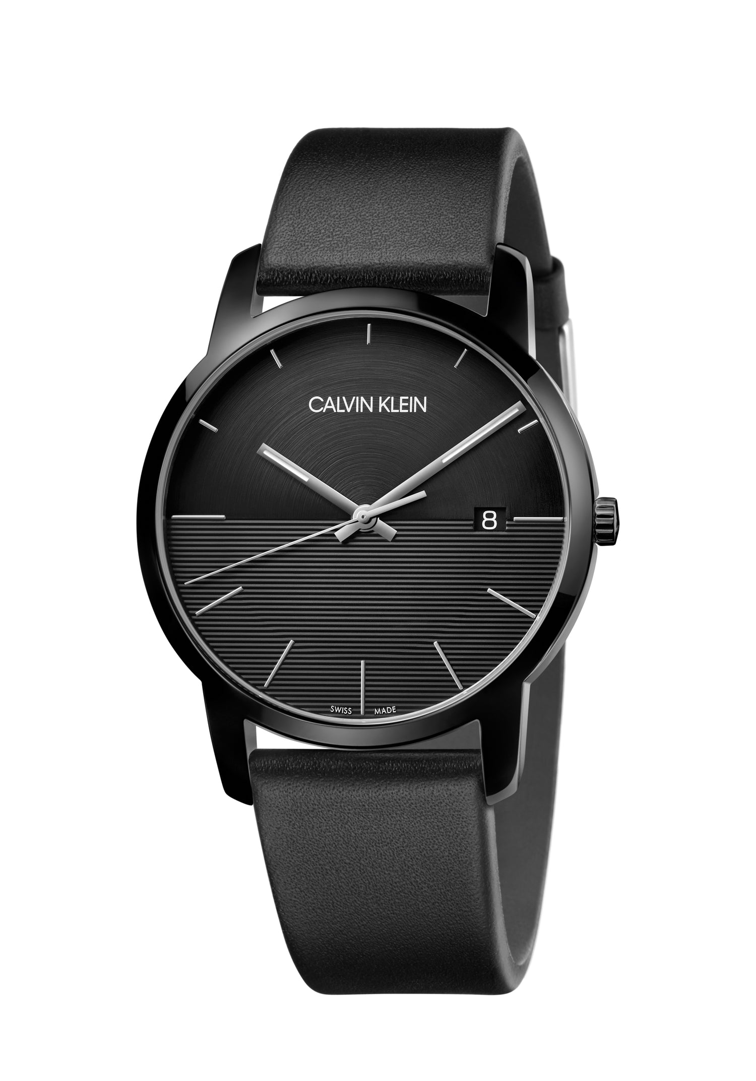 CALVIN KLEIN City Quarz Herrenarmbanduhr mit schwarzem Ziffernblatt