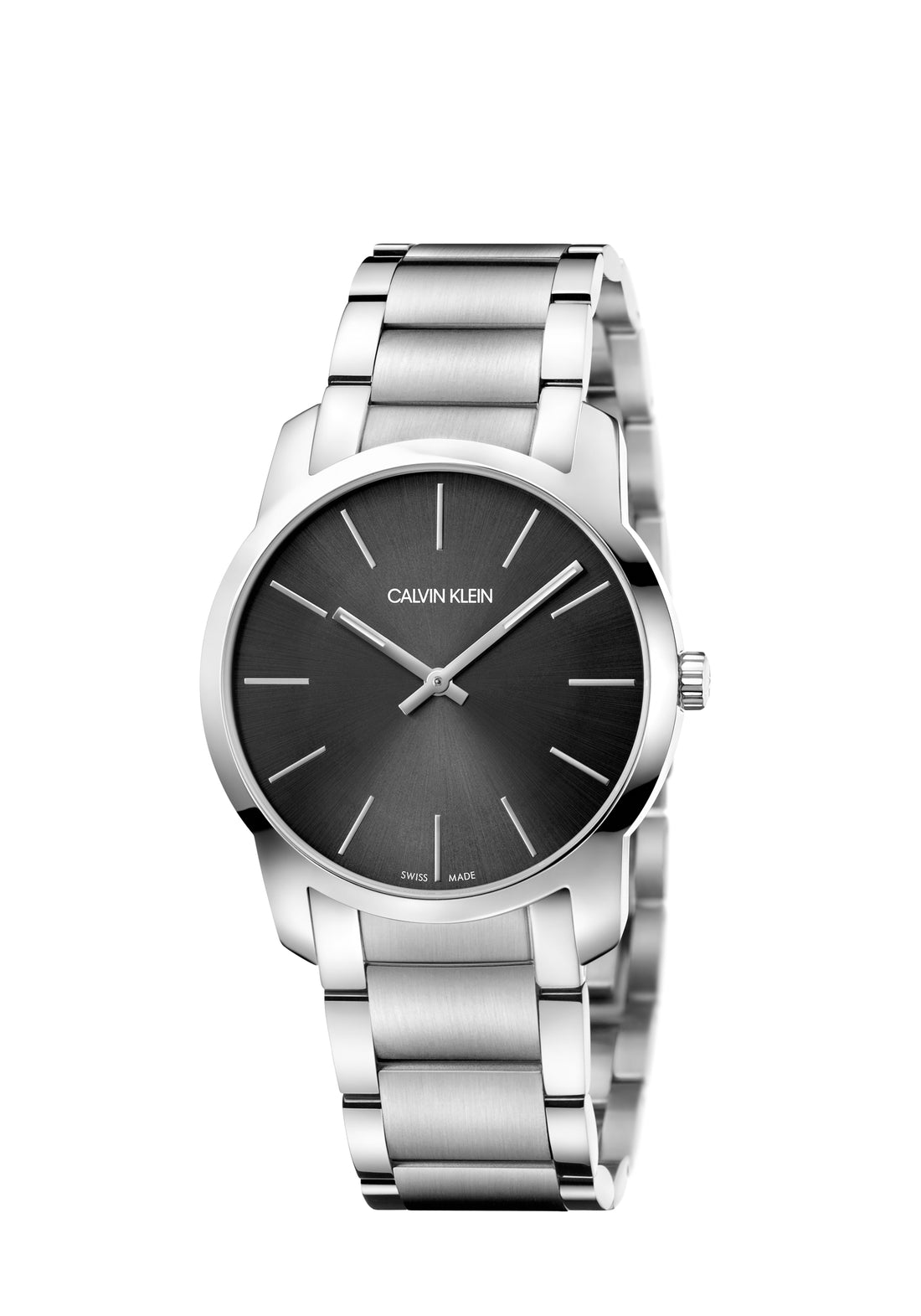 Calvin Klein Unisex Erwachsene Analog-Digital Quarz Uhr mit Edelstahlarmband K2G22143