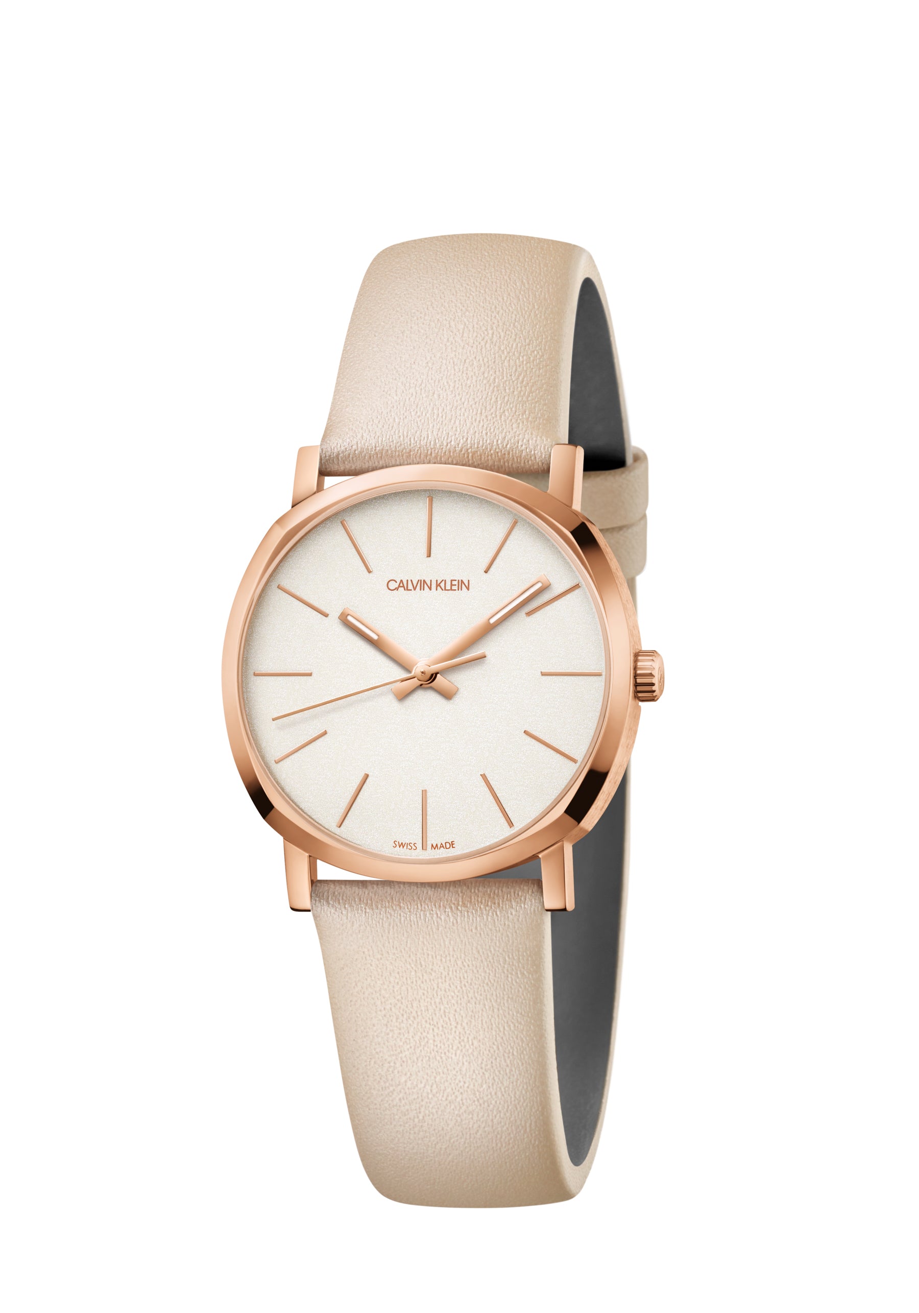 CALVIN KLEIN Posh Quarzuhr mit weißem Zifferblatt