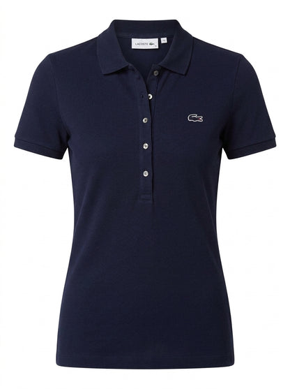 Lacoste Poloshirt Damen Kurzarm Marineblau — ghost