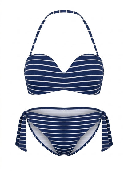 Emporio Armani Bikini Damen Marineblau Weiß Gestreift — ghost