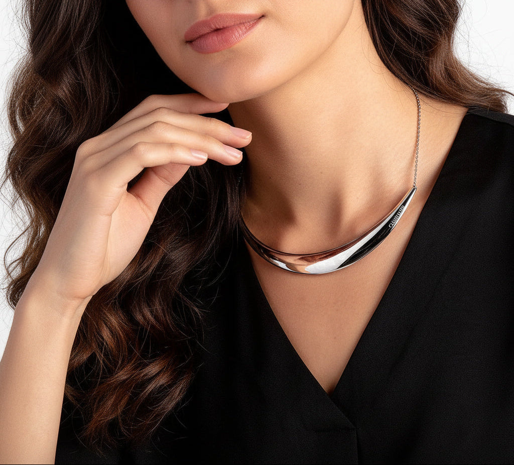 Calvin Klein Groovy - Choker Halskette Damen - Silber (KJ8QMJ000100)