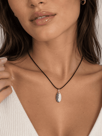 Colgante Dodo Precious Tag Oro rosa 9k Zafiros azules
