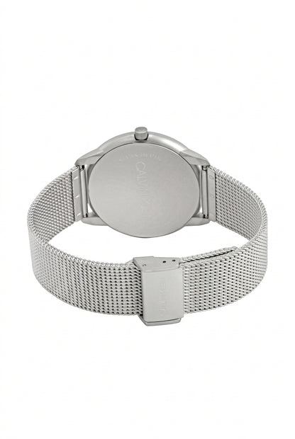 Montre pour homme Calvin Klein Minimal argentée et blanche Swiss Made (K3M5115X)