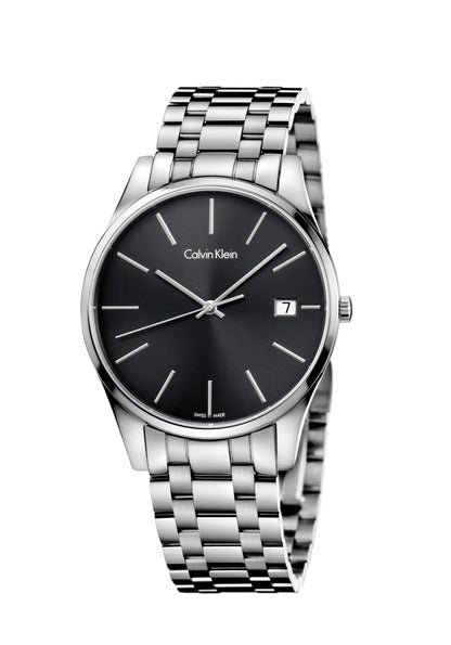 Reloj clásico para hombre Calvin Klein de acero inoxidable negro (K4N21141)