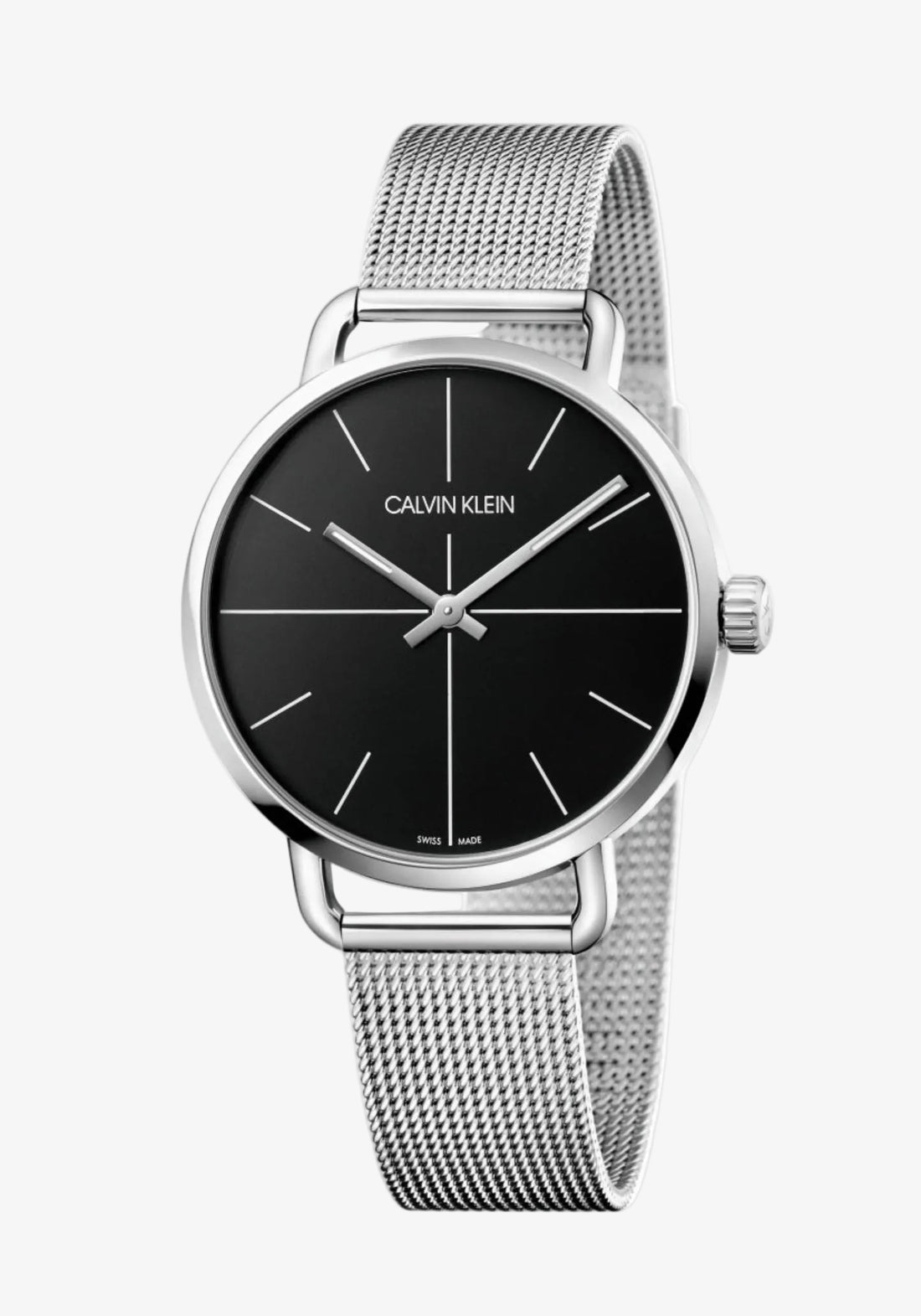 Calvin Klein Even Herrenuhr Schwarz Silber Swiss Made (K7B21121)